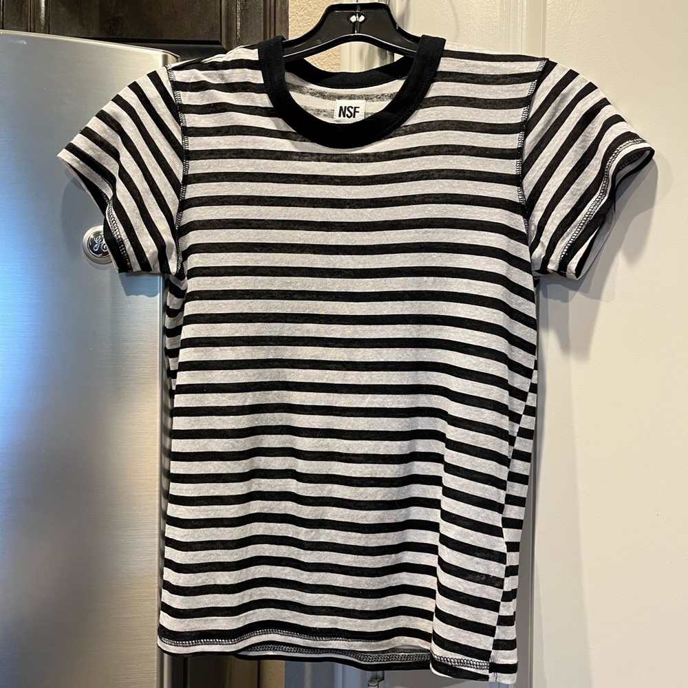 NSF Kids Tee with Black and White Stripes